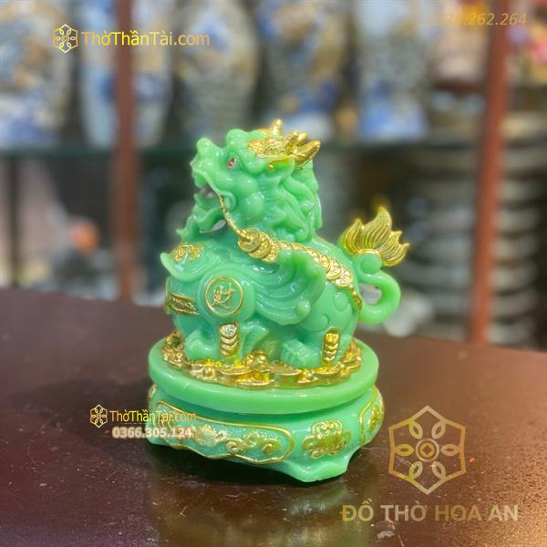 Tỳ Hưu Phong Thủy Đế Xoay Bột Đá Xanh Lục