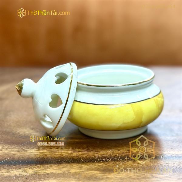 Đốt Trầm Sứ Vân Đá Vàng