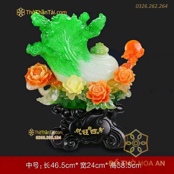 Tượng Bắp Cải Thiềm Thừ Hoa Mẫu Đơn