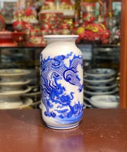 Lọ Hoa Dáng Phích Rồng Men Trắng