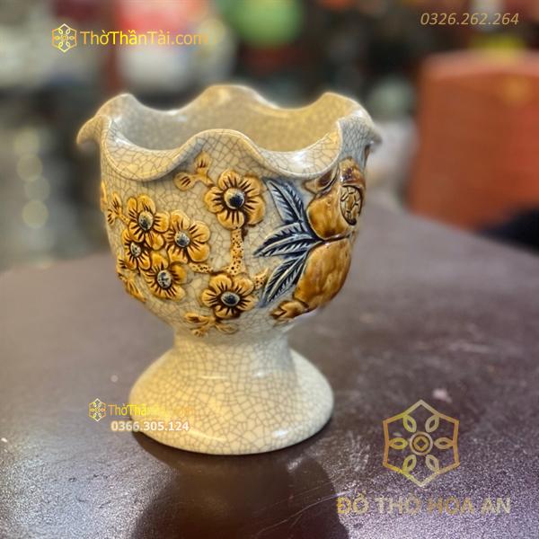 Ly Đựng Phật Thủ Men Rạn Cao Cấp