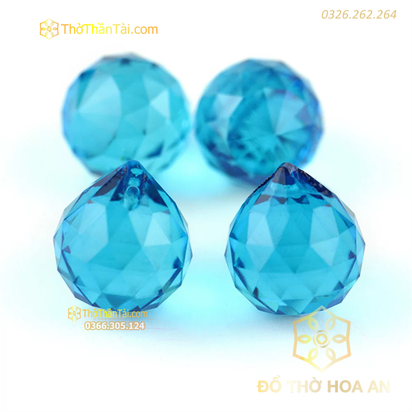 Cầu Treo Phong Thủy Pha Lê Xanh Dương Nhạt