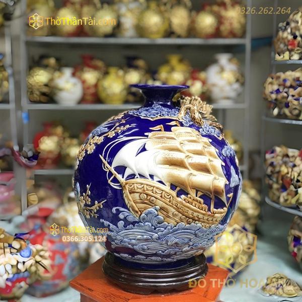 Bình Hút Lộc Thuận Buồm Xuôi Gió Đắp Nổi