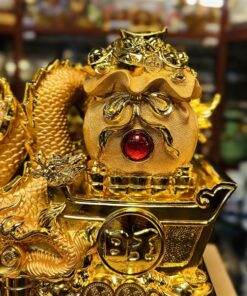 Tượng Rồng Kéo Túi Tiền Tài