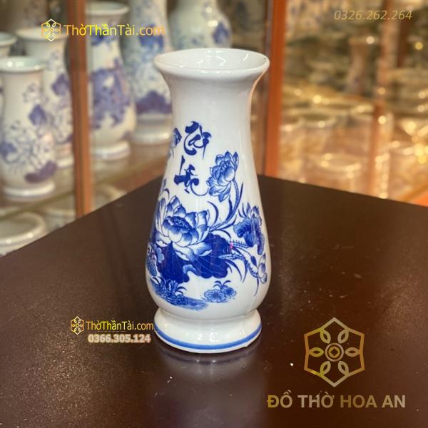 Lọ Hoa Dáng Huệ Tài Lộc Men Lam