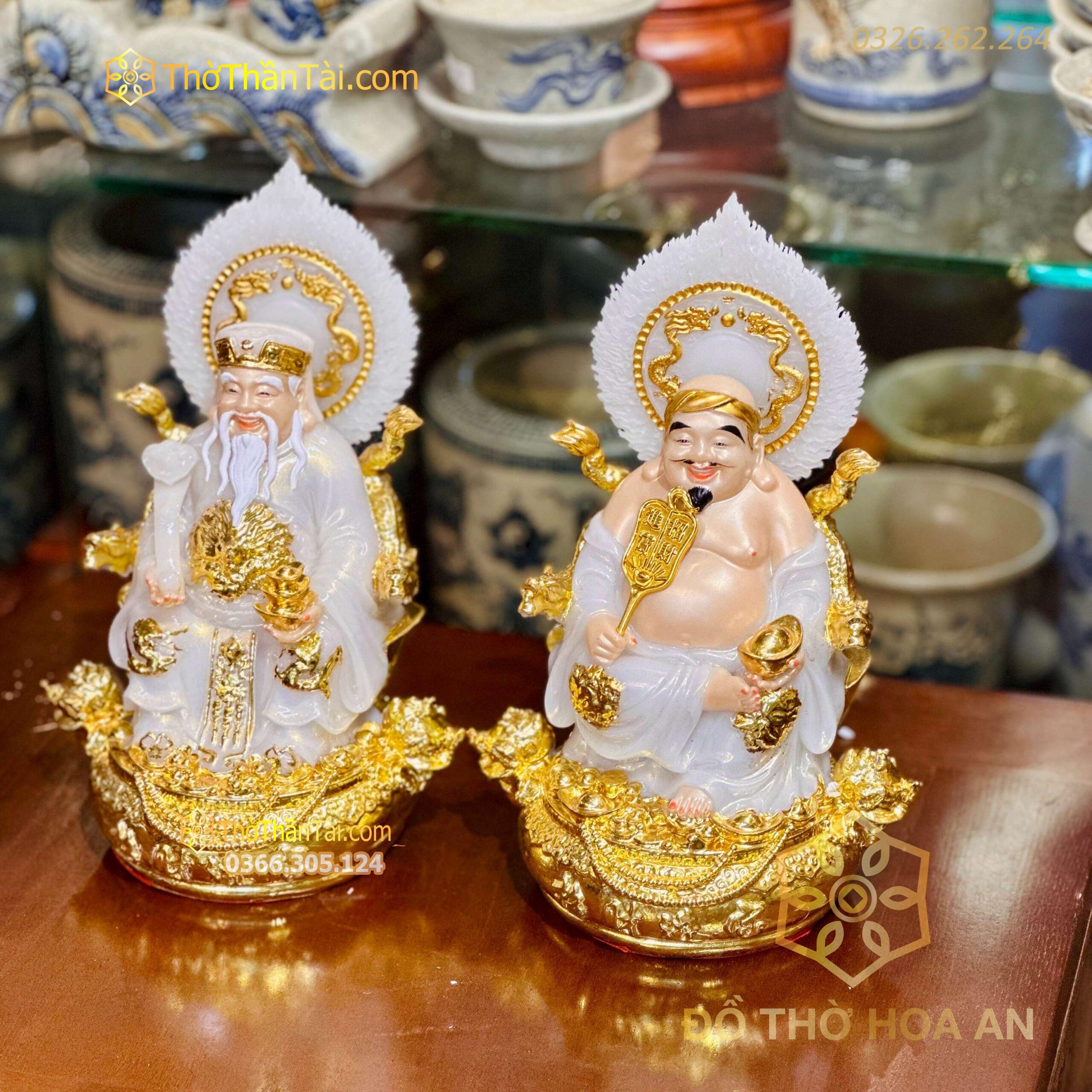 Tượng Thần Tài Thổ Địa Hiệu Ứng Đồng Trắng