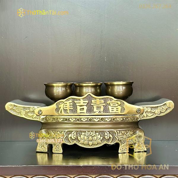 Kỷ Ngai Thờ 3 Chén Đồng Hun