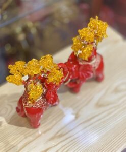 Tượng Voi Phong Thủy Màu Đỏ Kim Tiền