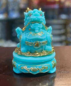 Tỳ Hưu Phong Thủy Đế Xoay Bột Đá Xanh Ngọc Bích