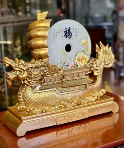 Thuyền Rồng Đồng Điếu Vàng Đồng