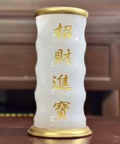 Ống Hương Lưu Ly Trắng Bọc Đồng