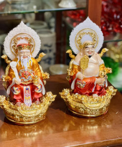 Tượng Thần Tài Thổ Địa Hiệu Ứng Đồng Gấm Đỏ