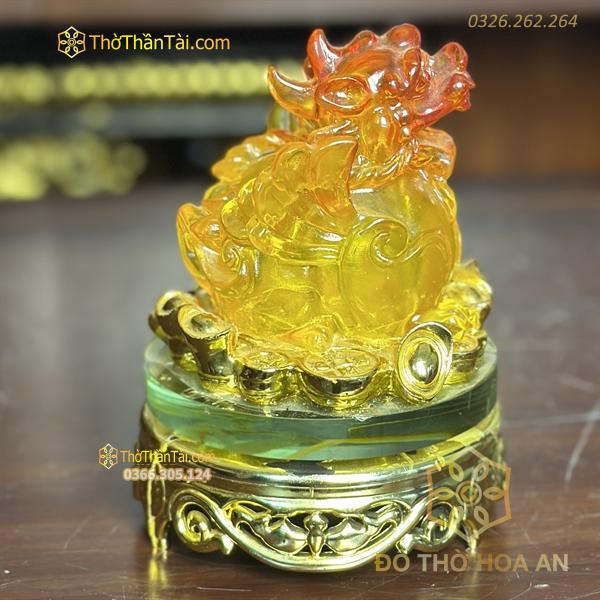 Tỳ Hưu Phong Thuỷ Xoay Đế Kính Lưu Ly Cam