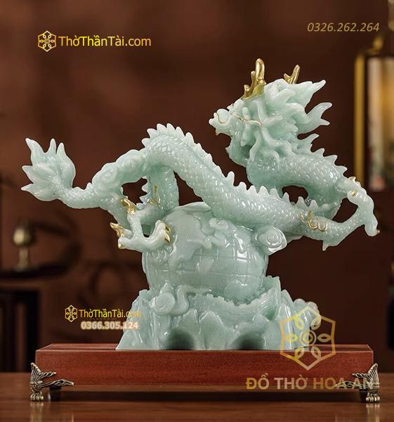 Tượng Rồng Đá Cuộn Long Châu