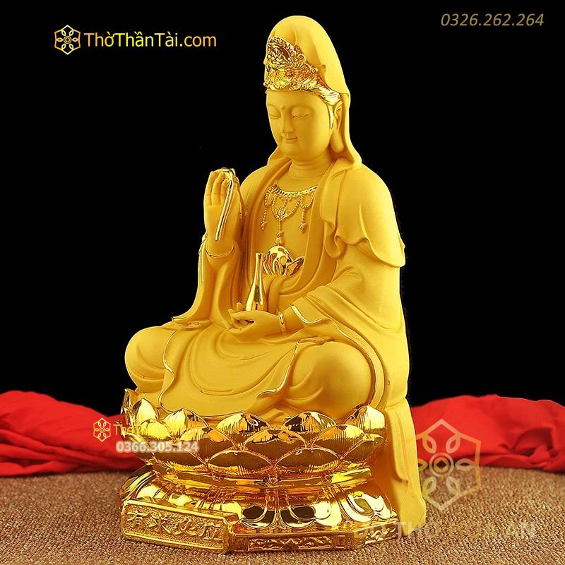 Tượng Phật Bà Quan Âm Composite Vàng