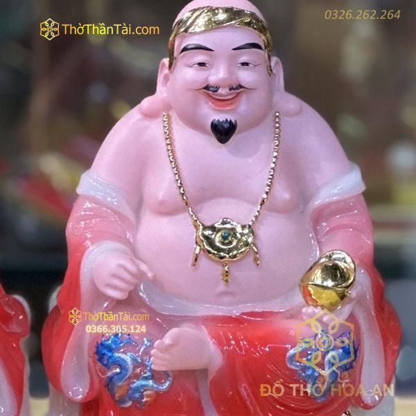 Tượng Thần Tài Thổ Địa Bột Đá Vuông Đỏ