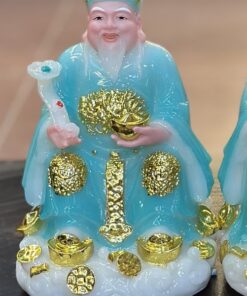 Tượng Thần Tài Thổ Địa Mây Bột Đá Xanh Dương