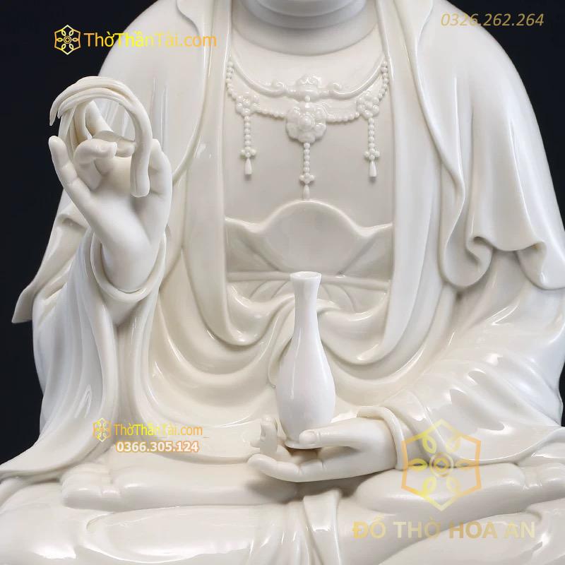 Tượng Phật Bà Quan Âm Đá Bạch Ngọc