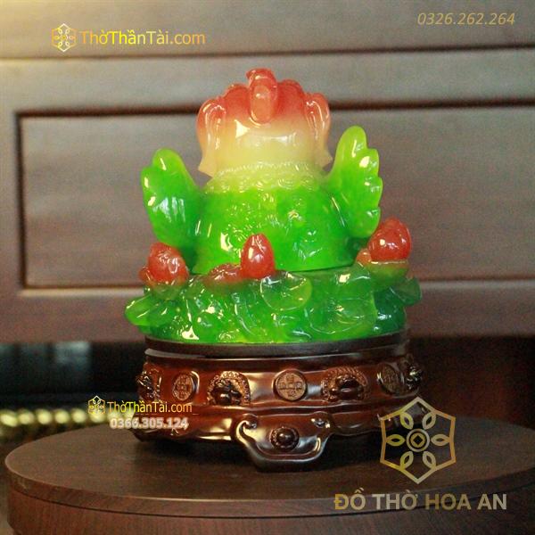 Tỳ Hưu Phong Thuỷ Xoay Đế Gỗ Hồ Lô Xanh