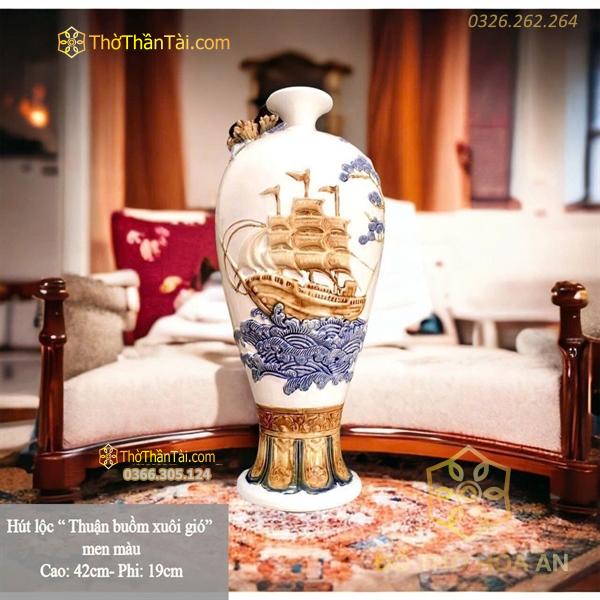Mai Bình Thuận Buồm Xuôi Gió Men Màu Đắp Nổi