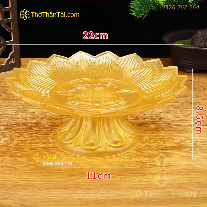 Mâm Bồng Thờ Lưu Ly Vàng