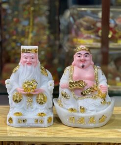 Tượng Thần Tài Thổ Địa Cục Vàng Bột Đá Trắng