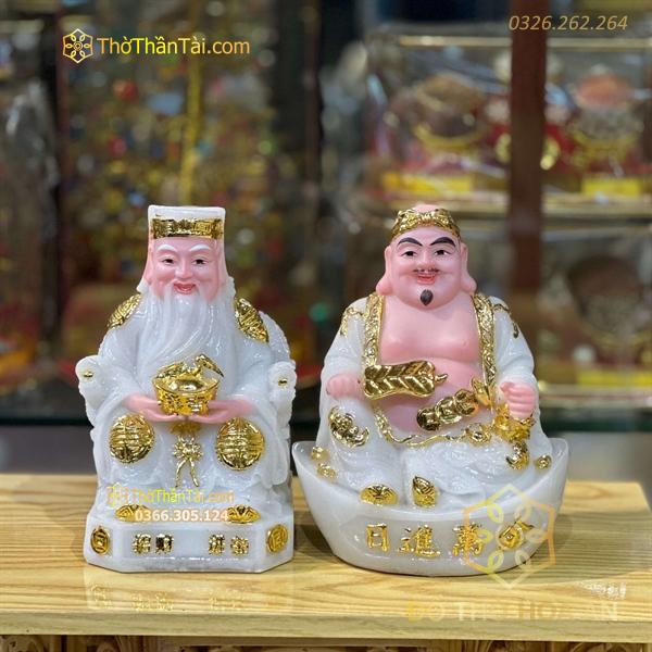 Tượng Thần Tài Thổ Địa Cục Vàng Bột Đá Trắng