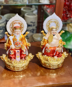 Tượng Thần Tài Thổ Địa Hiệu Ứng Đồng Gấm Đỏ