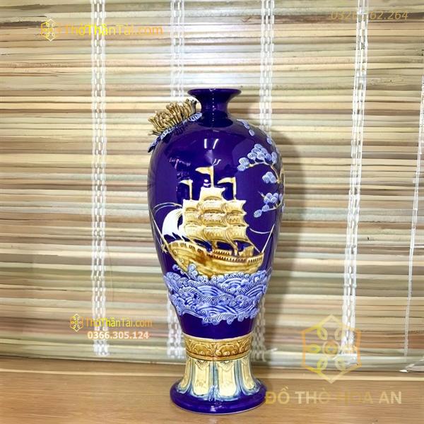Mai Bình Thuận Buồm Xuôi Gió Men Màu Đắp Nổi