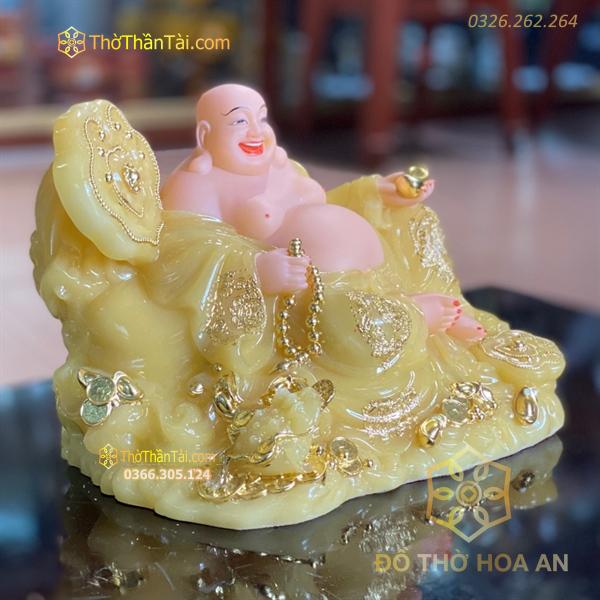 Tượng Di Lặc Như Ý Bột Đá Vàng