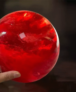 Quả Cầu Đá Phong Thủy Obsidian Đỏ