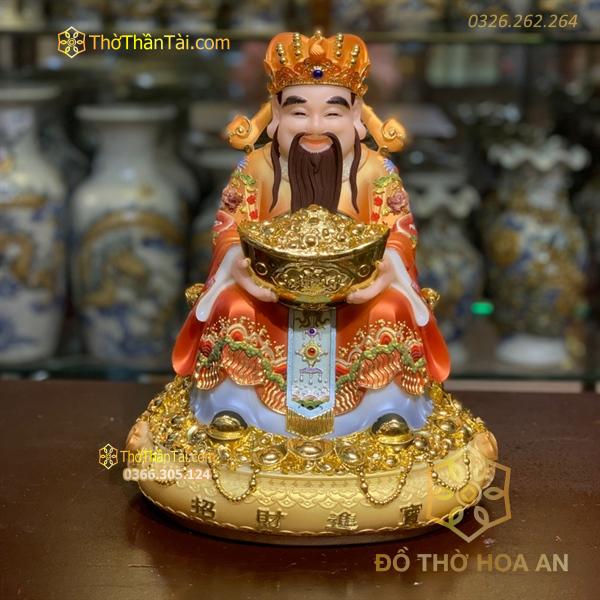 Tượng Thần Tiền/ Thần Phát Đá Đỏ 4203
