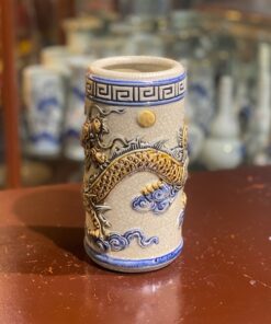 Ống Hương Men Rạn Đắp Nổi