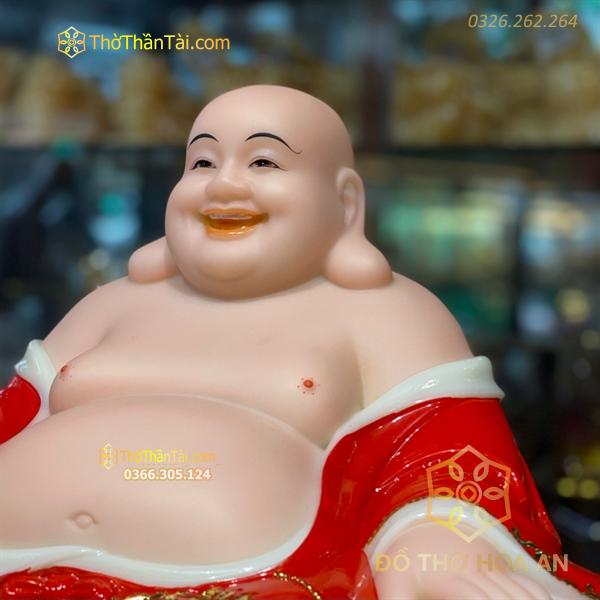 Tượng Di Lặc Bột Đá Đỏ