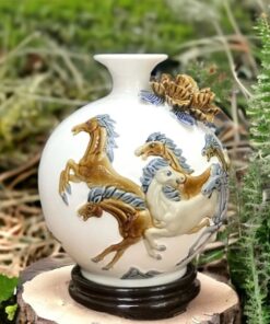 Bình Hút Lộc Mã Đáo Thành Công Men Đắp Nổi