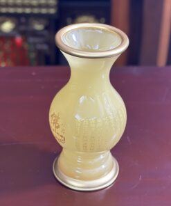 Lọ Hoa Lưu Ly Vàng Bọc Đồng