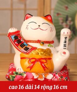 Mèo Thần Tài Chiêu Phúc Đối Liên 16cm