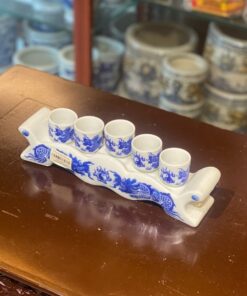 Kỷ Ngai 5 Chén Men Lam