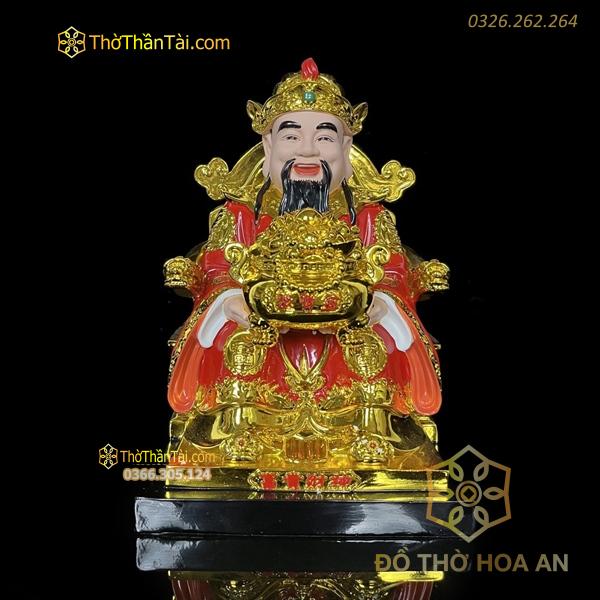 Tượng Thần Phát/ Tượng Thần Tiền Triệu Công Minh Composite Đỏ Ngồi Ngai
