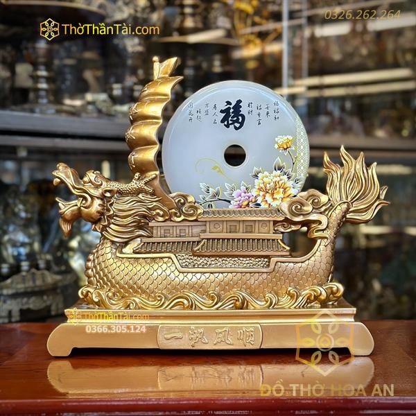Thuyền Rồng Đồng Điếu Vàng Đồng