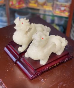 Cặp Tỳ Hưu Phong Thủy Bột Đá Trắng