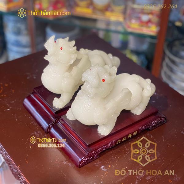 Cặp Tỳ Hưu Phong Thủy Bột Đá Trắng
