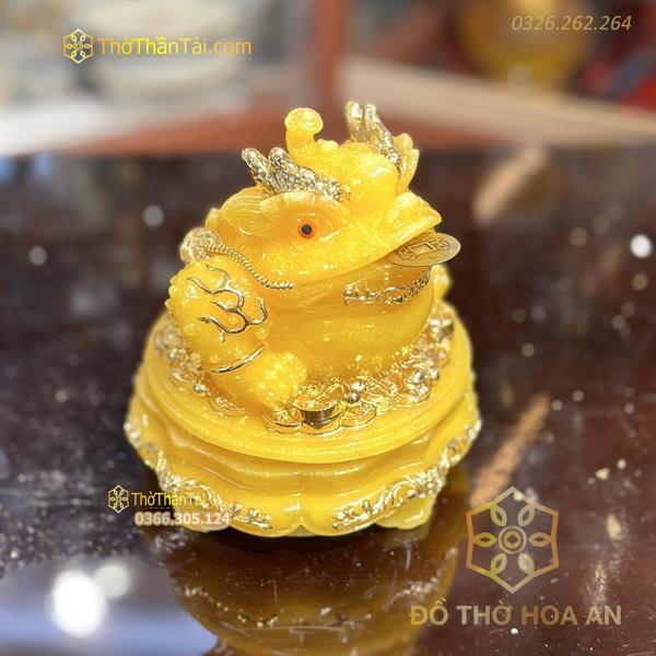 Cóc Thiềm Thừ Phong Thủy Đế Xoay Bột Đá Vàng