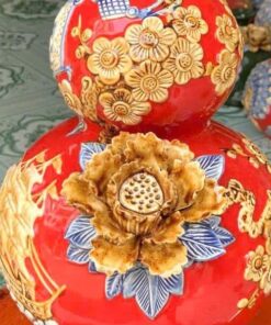 Hồ Lô Hút Lộc Chữ Lộc Thuận Buồm Xuôi Gió Đỏ Đắp Nổi