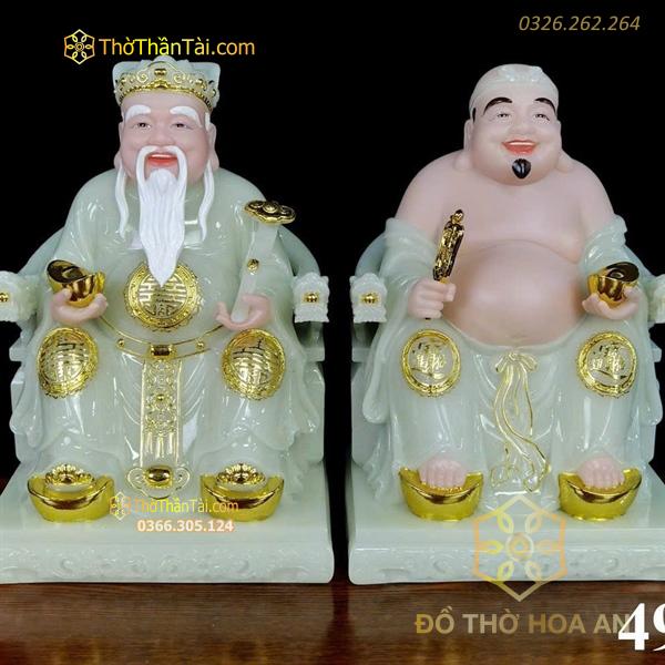 Tượng Thần Tài Thổ Địa Bằng Đá Xanh Ngọc