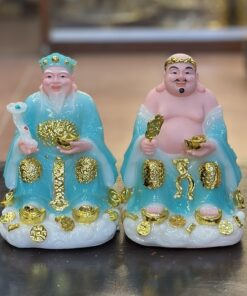 Tượng Thần Tài Thổ Địa Mây Bột Đá Xanh Dương