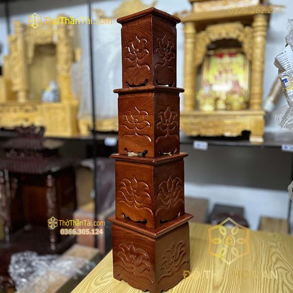 Nhất Sơn/Đế Vuông/Đôn Gỗ Hương Vuông
