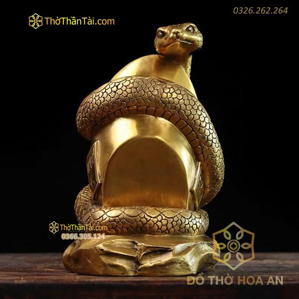 Rắn Đồng Ôm Thỏi Vàng Phong Thủy