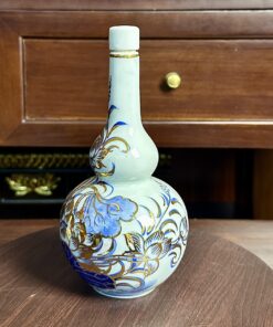 Nậm Rượu Men Lam Vẽ Vàng 24K