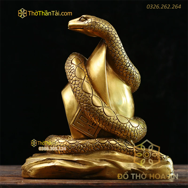 Rắn Đồng Ôm Thỏi Vàng Phong Thủy